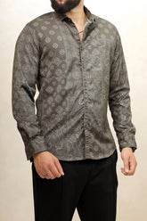 Turbo Splash Printed Long Sleeve Cotton Casual Shirt